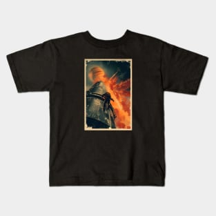 Explosion near Jupiter - Vintage Poster Style - Sci-Fi Kids T-Shirt